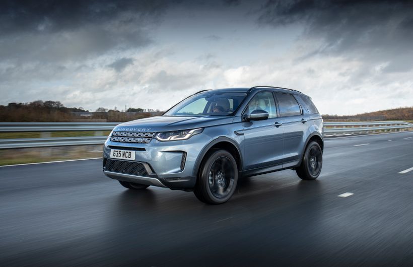 Land Rover Discovery Sport driving front and left side